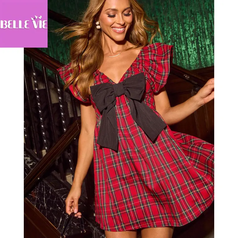 Plaid babydoll dress - TikTok Shop