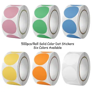 500pcs/Roll Solid Color Dot Stickers, Self-Adhesive Round Stickers, Writable Blank Label Stickers, Ideal for Envelope Sealing, Marking, Item Classification, Events, DIY Projects, Home & Office Organization