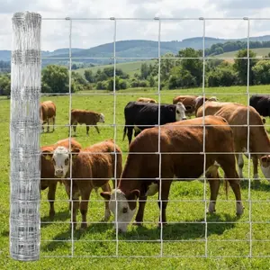 5FT x 164FT High Tensile Field Fence Roll, Fixed Knot Galvanized Livestock Fencing for Cattle, Goat & Deer, Class 3 Zinc Coated Farm & Ranch Pasture Wire