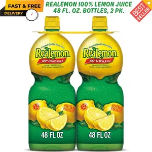 ReaLemon 100% Lemon Juice, 48 fl. oz. bottles, 2 pack, Fresh, New, FREE SHIPPING
