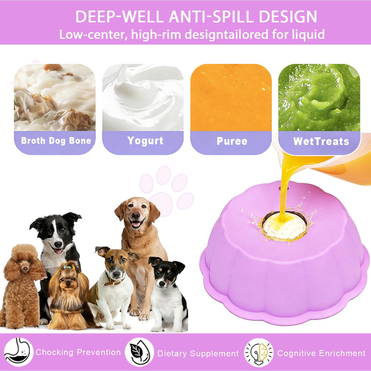 BOMUU Slow Feeder Dog Bowl, Anti-Choke, Lickmat, Solves, Dog Anxiety, post-op nutrition, Boosts , DogGutHealth, 360° Rotating Roller, For Fast Eaters ,6.4 oz Capacity