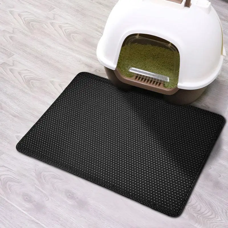 Double Layer Anti-slip Cat Litter Mat, 1 Count Wear-resistant Scratch Resistance Pet Litter Box Pad, Durable Pet Supplies for Cats