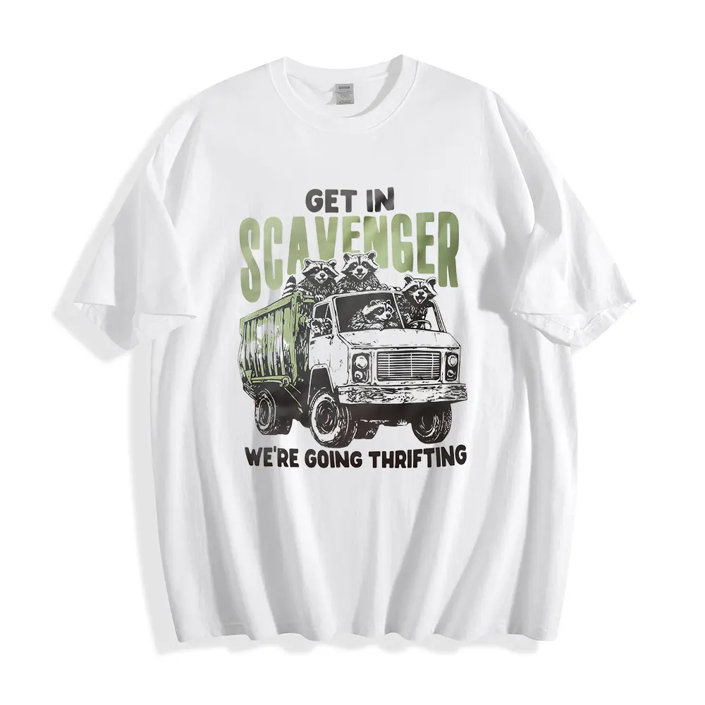 Get in Scavenger We're Going Thrifting Raccoon Shirt, Antiquing Shirt, Yard Sale TShirt, Flea Market T-Shirt, Estate Sales Thrift Store Tees Casual Cotton