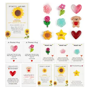 10PCS Resin Pocket Hug with Greeting Cards, Encouragement Gift, Appreciation Gift, Thank You Gift for Friends Family Coworkers