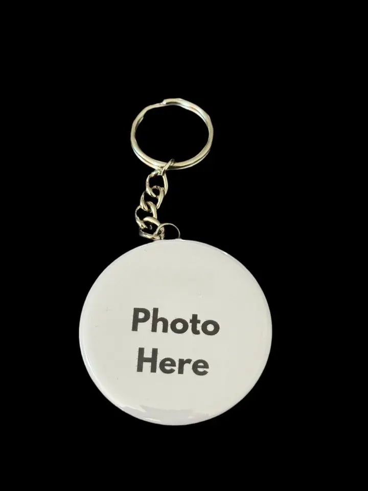 Custom Photo Keychain - 2.25" Round Metal Photo Keychain with Personalized Design - Upload Your Favorite Image & Create Unique Accessory