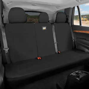 CAT Rear Bench Seat Cover for Trucks, Cars & SUVs – Heavy-Duty Oxford Canvas – 60/40 Split Bench Protector – Durable Back Seat Cover for Work Trucks, Pets, Travel – Car & Truck Interior Accessory