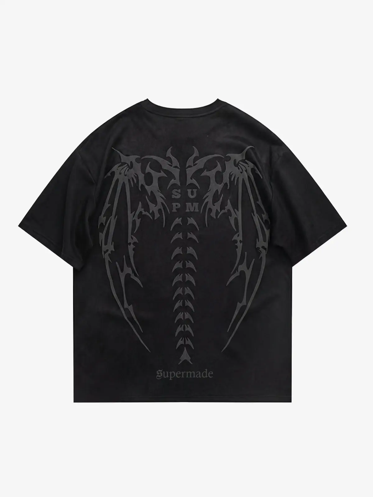 Thesupermade Dragon Skeleton Vintage Graphic T-Shirt | Oversized Streetwear Tee Men Spring Summer