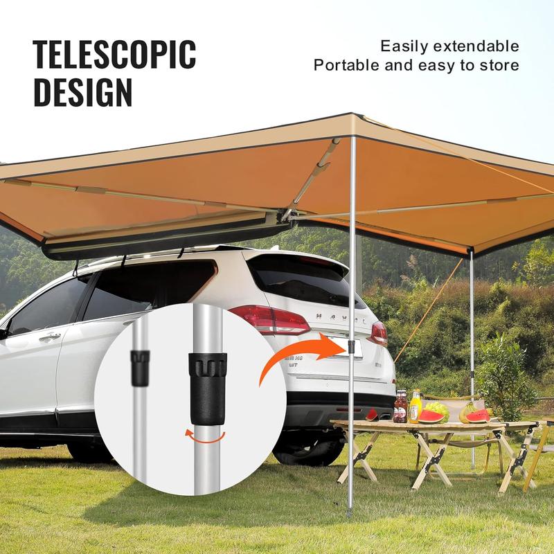 TikTokShopBlackFriday  VEVOR 270 Degree Vehicle Overland Awning, Free Standing, Driver Side Waterproof Car Shelter, UV50+ Vehicle Awning for SUV Truck Van -Ultimate Sun Protection 270LTE