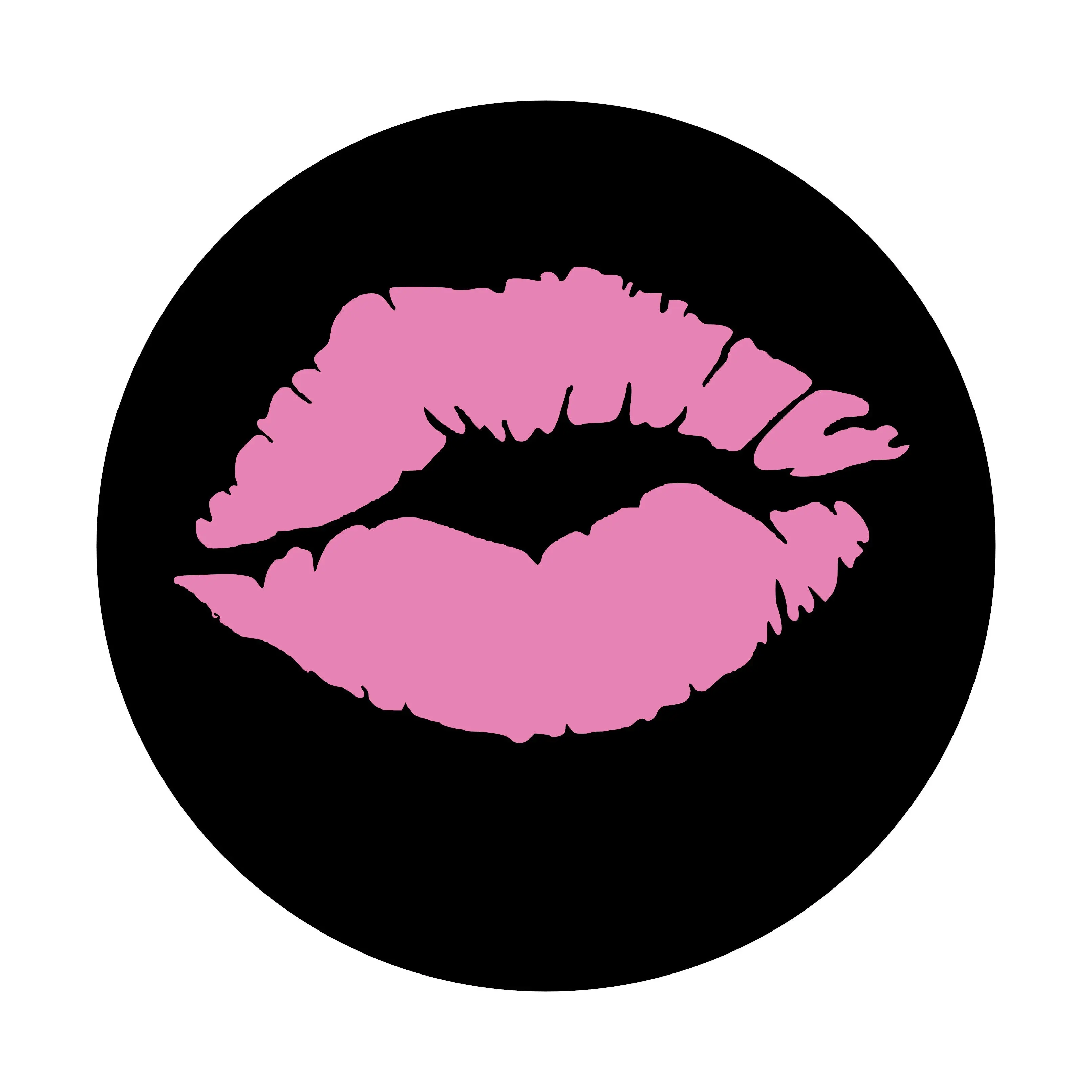 2.25 inch Waterproof Pinback Buttons - Metal Kissing Lips, Gloss Vinyl Print, Pink Design, Ideal for Boyfriend Gifts, Sewing Accessories Decorations