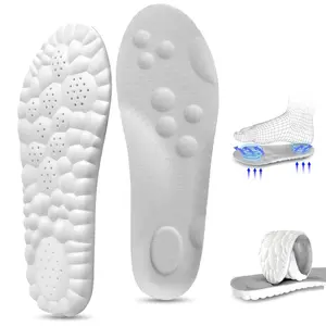 4D Cloud Tech Memory Gray & Black 1pair  Insoles Foam Arch Support Super Soft Comfort Cloud Cushioning Sole Inserts for Men Women Comfort Relief 98% Full-palm Rebound comfort shoe insole acupoint massage insole Perfect Insoles Height-Increasing Insoles