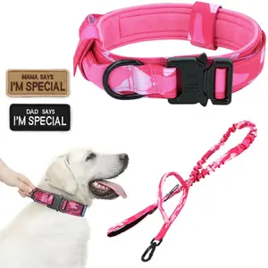 Dog collar leash Set for Medium to Large Dogs #Summervibes #petlovers tactical dog collar dog leash outdoorfun dog accessories