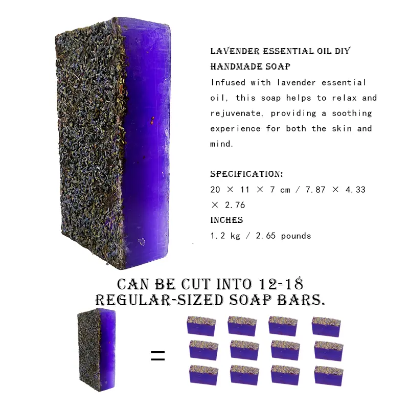 2.65lb Lavender DIY Handmade Soap Block-Extra Larg