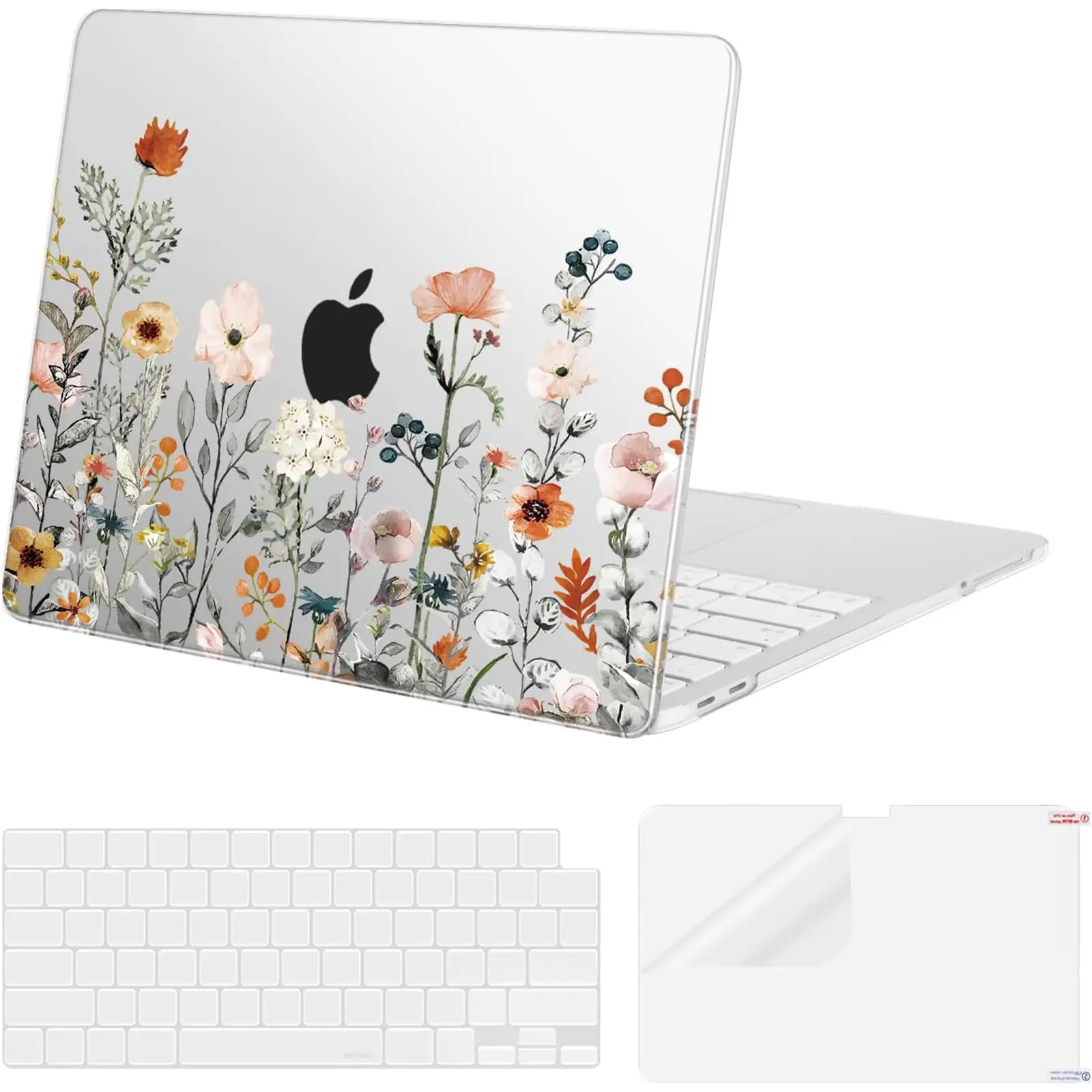 MOSISO Polycarbonate Model-Fit Protection Set for 13-Inch MacBook Neo A3404 (2026), Floral Printed Slim Weight Scratch Res. Hard Shell Case with Keyboard Covers & Screen Protector (Case Only, Not Laptop)