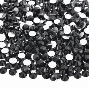 Black Glass Rhinestones - sizes ss3-ss20 Bling Package Ideal for Embellishments, Fashion, Decoration. DIY Beading Accessories for Nails, Cups, Phone Cases, Office Supplies, Clothing, Shoes, and Accessories.