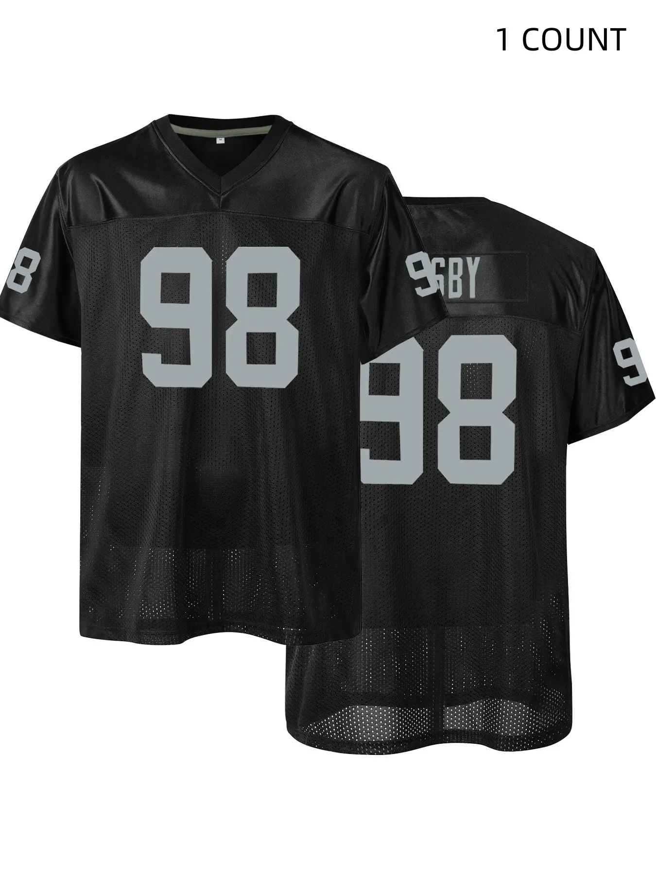 Men's Las Vegas#98 Embroidered American Football Jersey, V Neck Jersey, Loose Breathable Short Sleeve Pullover Sportswear Classic Retro Mesh For Adults Suitable for Street Wear, Daily Party, Training Tops