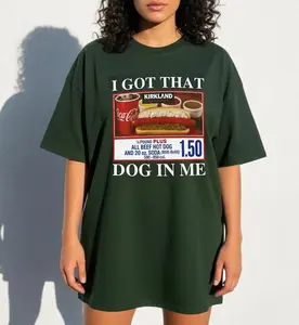 I Got That Dog In Me T-Shirt, Costco Hot Dog Meme Tee, Vintage 90s Graphic Streetwear Shirt