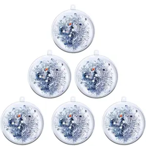 20 Count (3.15"/80mm) Clear DIY Christmas Fillable Plastic Ornaments Balls for Present Holiday Wedding Party Home Decor