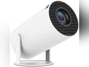 Portable Mini Projector with 180°Rotatable Phone, 200'' Giant Screen, Android 11, Built-in Dual Band WiFi 6, 8000 Lumens & 4K Support, Auto Horizontal Trapezoid Correction and Satisfied Warranty