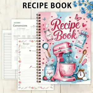 Recipe Record Book – Write Your Own Recipes Journal, Cute Aesthetic Spiral Notebook for Baking & Cooking, Kitchen Organizer, Perfect Gift for Mom Women Bakers, BookTok Must Have