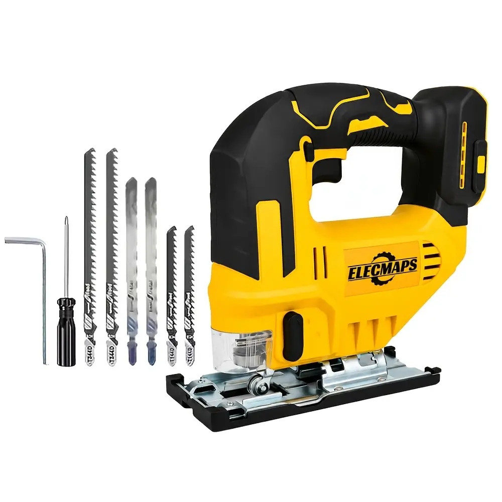 ELECMAPS High Power 800W Electric Miter Jigsaw - 0-2700 RPM, Adjustable 3-Speed Trajectory Movement, 45-Degree Miter Angle, LED Light - Ideal for Woodworking, DIY Projects, Home Repairs