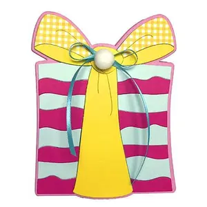 Crafts & Sewing The Stamps of Life Gift Shaped Card Fold-it  Die Set with Epoxy Dots