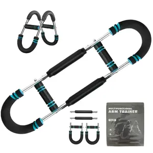 Arm Trainer ChestWorkout Strengthen Arm Muscles Men's FitnessTrainer Detachable Portable Spring Resistance HomeGym Equipment with Adjustable Resistance Levels & Training Guide