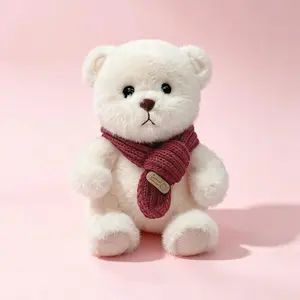 Final Sale | Adorable Scarf Teddy Bear Plush Toy, Fluffy Brown Bear Stuffed Animal, Soft Cuddly Plush Doll, Kawaii Cute Bear Plushies, Premium Quality Bear Toy, Lovely Birthday Gift, Warm Snuggle Gift, Perfect Gift Choice, Classroom Rewards