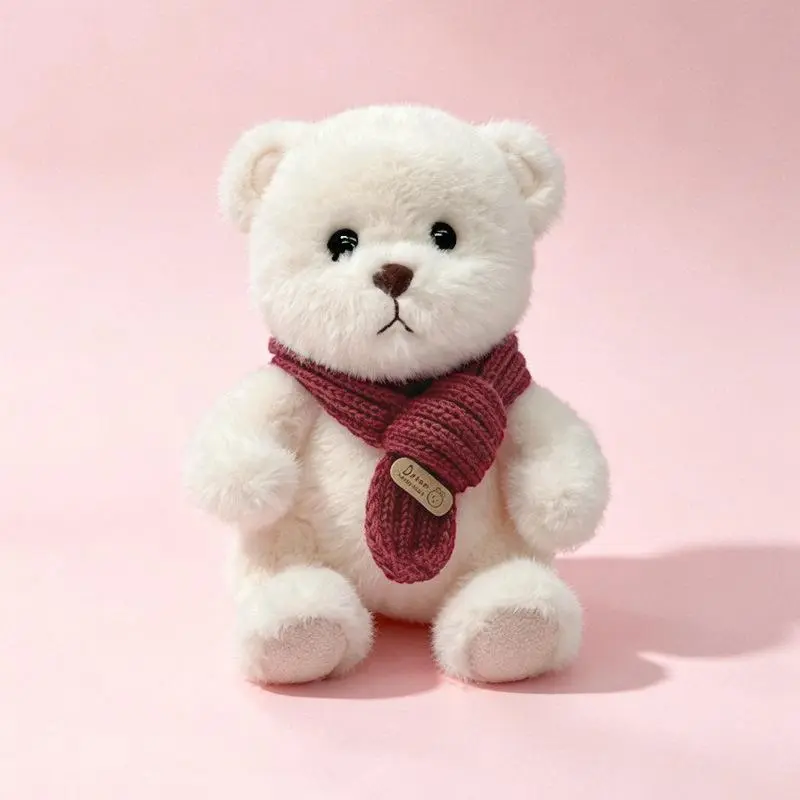 Final Sale | Adorable Scarf Teddy Bear Plush Toy, Fluffy Brown Bear Stuffed Animal, Soft Cuddly Plush Doll, Kawaii Cute Bear Plushies, Premium Quality Bear Toy, Lovely Birthday Gift, Warm Snuggle Gift, Perfect Gift Choice, Classroom Rewards