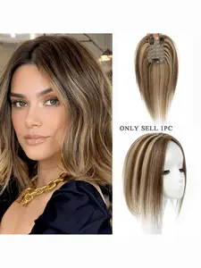 Handmade Invisible Lace Topper for Women, Medium Part Design 2.76x4.33 Inches, Available in Honey Gold and, Suitable for All Hair Types