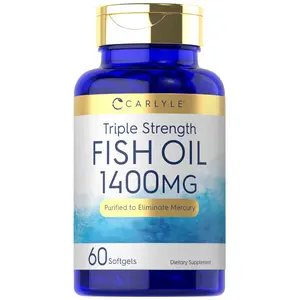 Carlyle Triple Strength Omega 3 Fish Oil | 1400mg | 60 Softgels | Non-GMO, Gluten Free Supplement