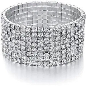 Sparkle Multicolor Rhinestone Stackable Stretch Bracelets  Women