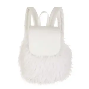 Clueless White Fuzzy Backpack