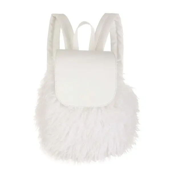 Clueless White Fuzzy Backpack