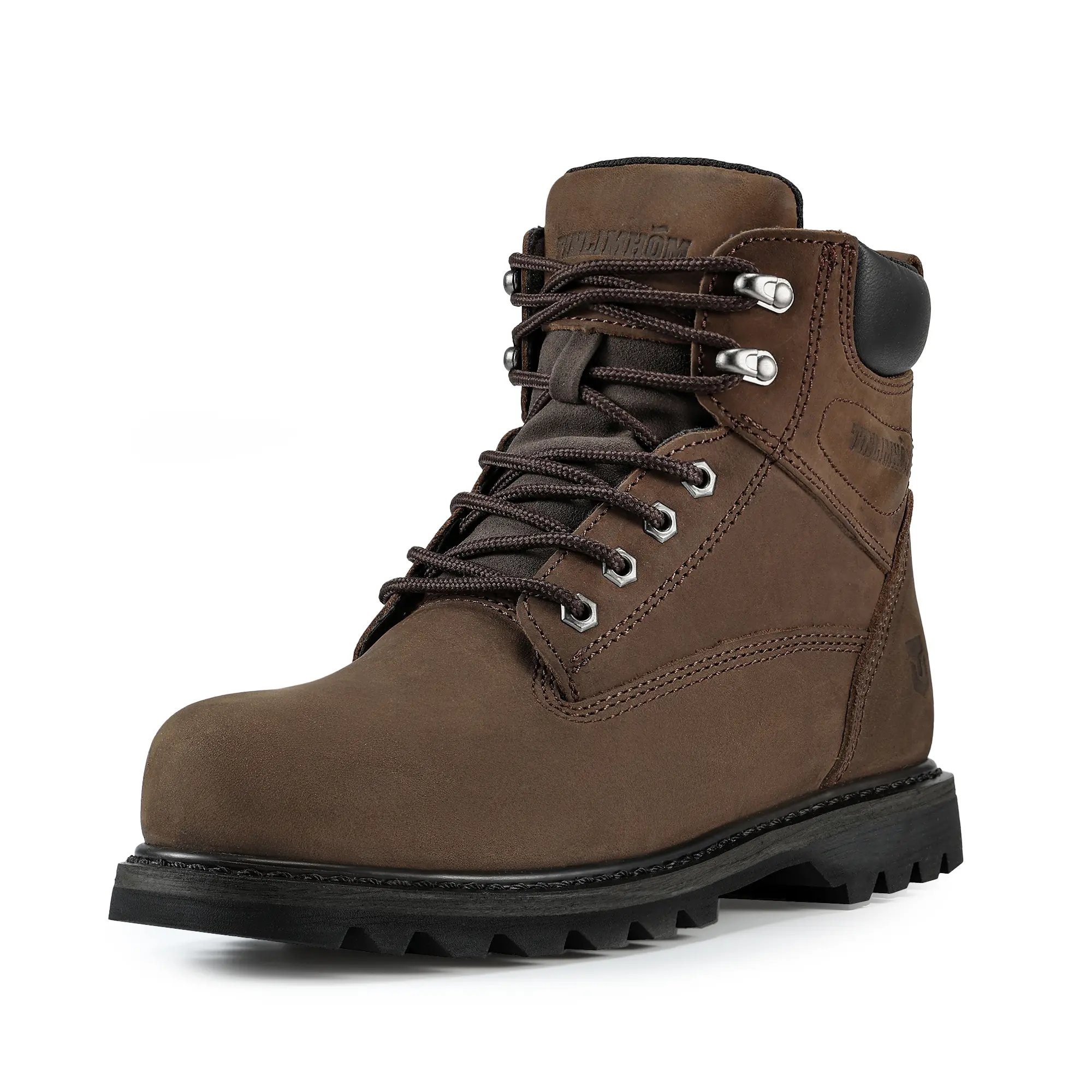 TINLIMHOM Men's Welted Work Boots with Steel Toe Cap, Industrially Hardened & Heavy-Duty Utility Nubuck Leather, Water-Resistant, Slip-Resistant, High Arch Support, Heavy-Duty Utility Work & Safety Footwear, Industrially Hardened Work & Safety Footwear