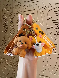 Cartoon Cute Puppy Keychain Doll Small Pendant Cute Bag Charm Claw Machine Toy Small Gift