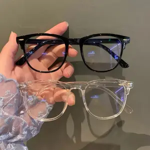 EunoiaLens Unisex Oval Eyewear - 2-Pack Black & Transparent Full Rim Frames, Glasses, Tech Accessories, Accessories for Women, Computer Use Gifts