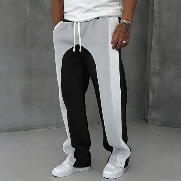 Straight Leg Color Block Men's Spring And Autumn Casual Versatile Loose Sports Casual Pants
