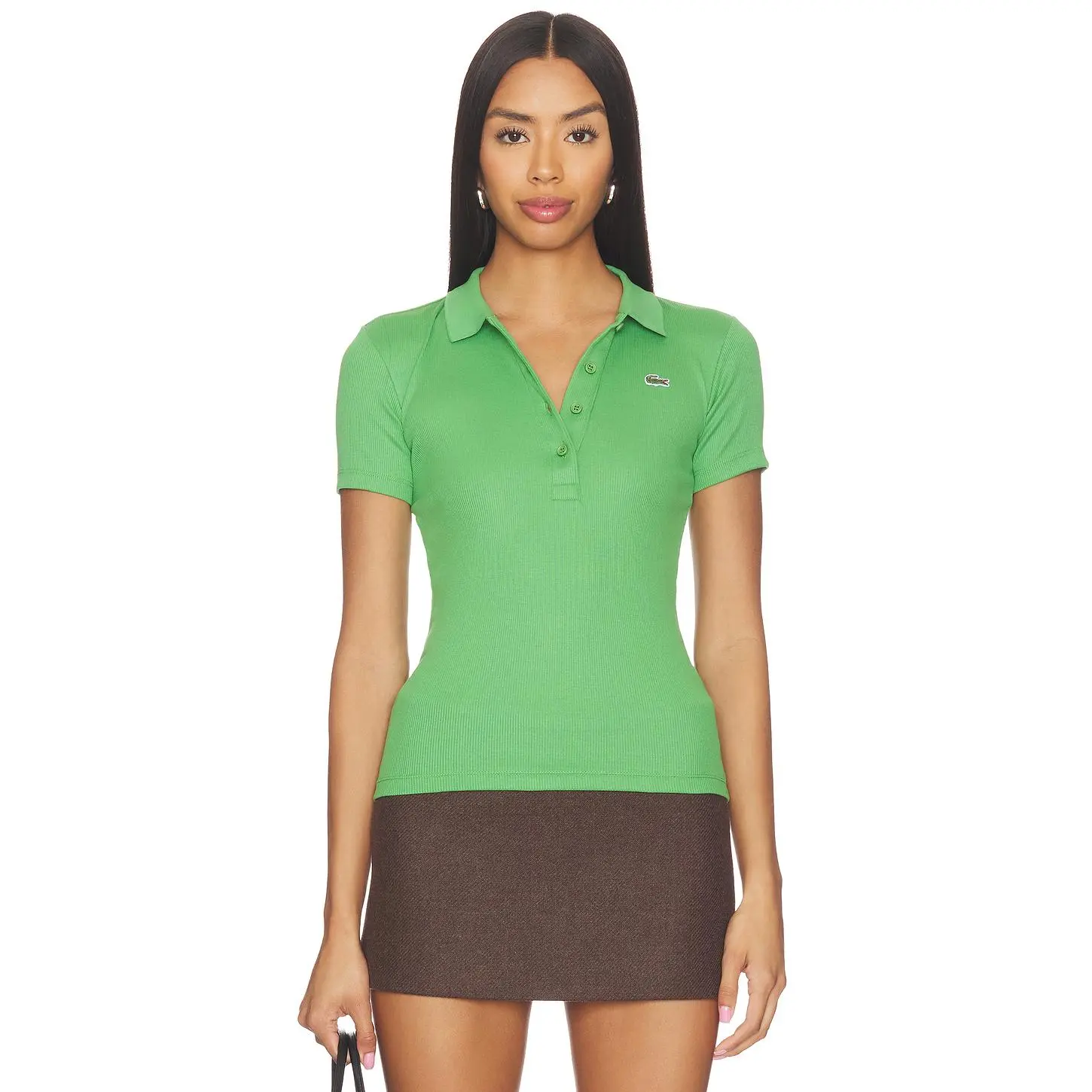 Lacoste Slim Fit Cotes Polo in Green Lacoste Slim Fit Cotes Polo in Green
