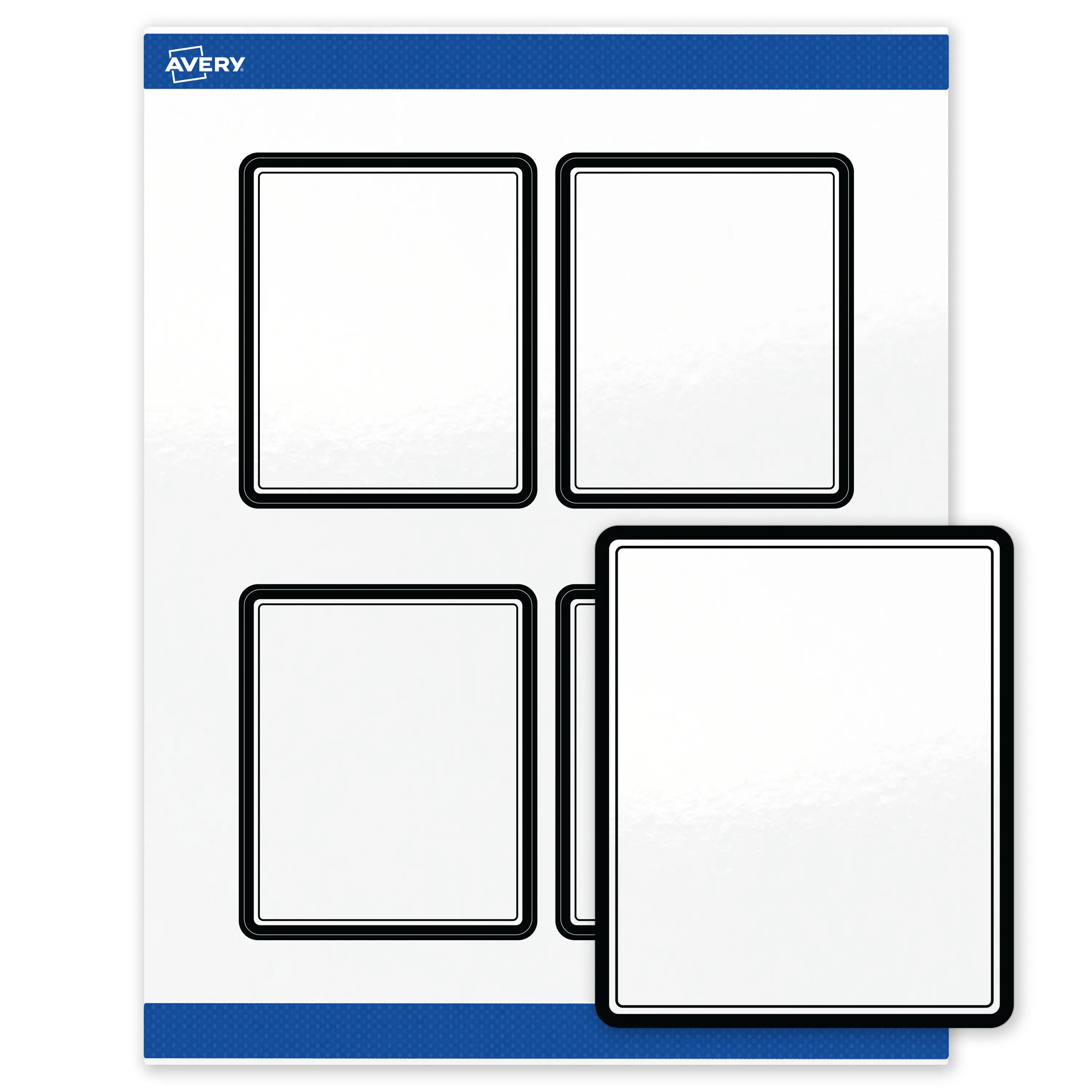 Avery Printable Rectangle Labels, Double Black Border, 4" x 3-1/3", Glossy White Rectangle Labels, Permanent, Laser/Inkjet, 40ct, Great for Product Labels