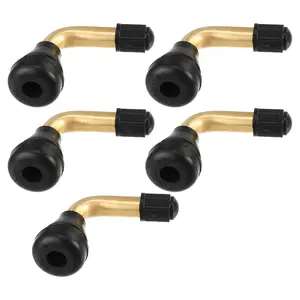5pcs Universal Tubeless Tire Valve Stem - Cars RV Bicycles Motorcycles Trailers Tubeless Tire Valve - Stainless Steel Gold Tone