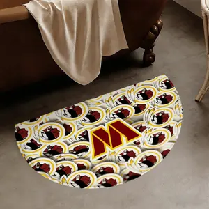 American Football Commanders Theme Mat with Fleece Surface, Non-Slip Base and Digital Team Mascot Design, Perfect for Fans and Bathroom Decor