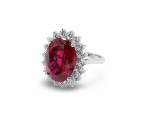 Princess Red Ring in Sterling Silver 925 for Women