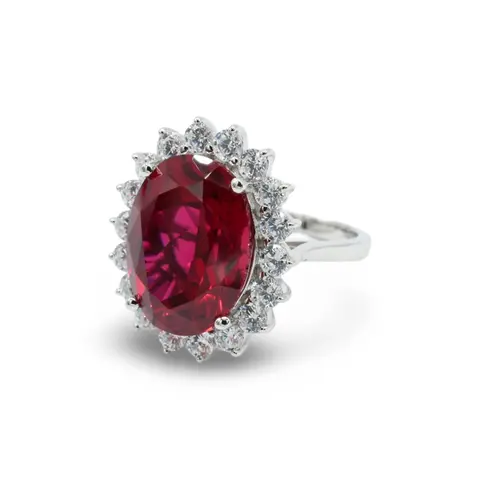 Princess Red Ring in Sterling Silver 925 for Women