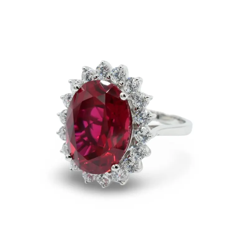 Princess Red Ring in Sterling Silver 925 for Women