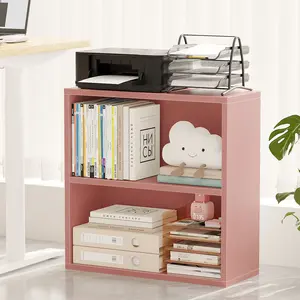 ALISENED 2-Tier Bookshelf Storage, 23 Inch Open Shelf Bookcase, Floor Standing Unit Storage Organizer for Home, Livingroom, Bedroom Organizing Drawer Minimalist Design shelves bedroom Aesthetic Modern Interior  bookshelf