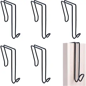 5 Pack Black Wire Cubicle Hooks, Cubicle Accessories Wall Hangers for Clothing Mirrors Pictures Hats Bags for Office Cubicle Panels