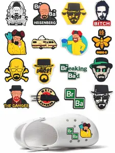 16/19 Piece Breaking Bad Shoe Charms For Bubble Slides Clogs Sandals,PVC Shoe Decorations Accessories Buckle For Christmas Birthday Gifts