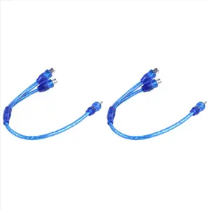 2x RCA Phono Y Splitter Lead Adapter Cable 1 Male To 2 Female Car Connector 30cm