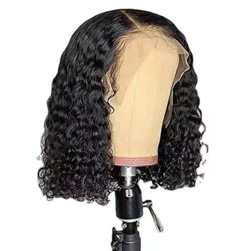 Glueless Wigs Water Wave Wig - Deep Wave Curly Bob Wig Lace Frontal Wigs 150 Density 14 inch, Valentine's Day Gift