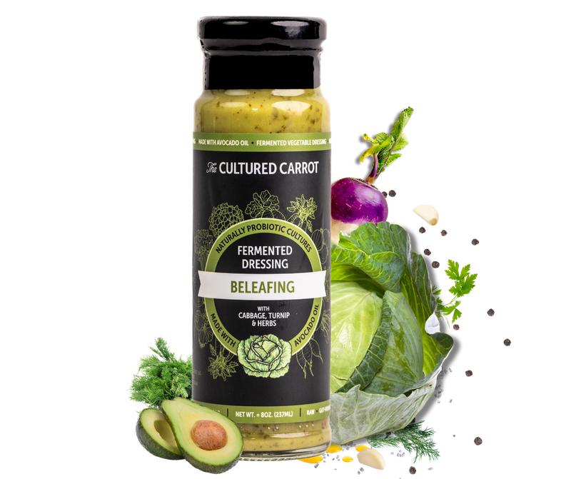 The Cultured Carrot Green Goddess Fermented Dressing made with Cabbage, Turnips and Avocado Oil - Beleafing- US Product